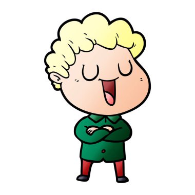 vektör çizim karikatür adam gülen