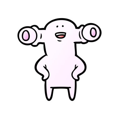 Dostu karikatür uzaylı vektör çizim