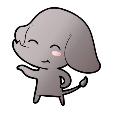 vektör çizim sevimli çizgi fil