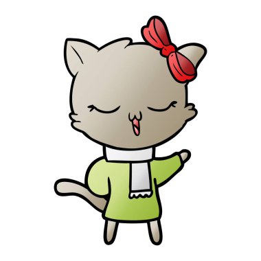 kafa yay ile karikatür kedi