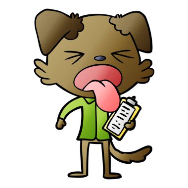 vektör çizim karikatür köpek bıkkın