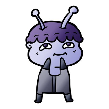 Dostu karikatür spaceman vektör çizim