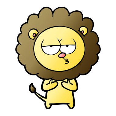 vektör çizim karikatür Yorgun aslan