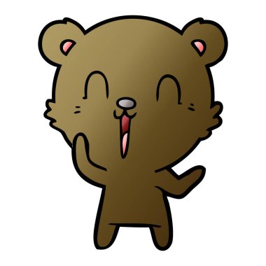 mutlu karikatür ayı vektör çizim