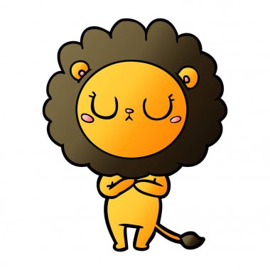 Çizgi film aslanının vektör çizimi