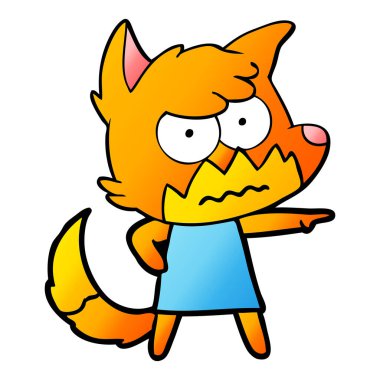 vektör çizim karikatür rahatsız fox