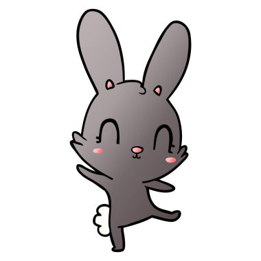 Tatlı çizgi film tavşanının vektör çizimi