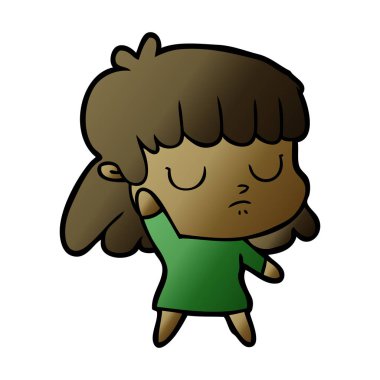 vektör çizim karikatür kayıtsız kadın