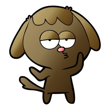 vektör çizim karikatür köpek yorgun