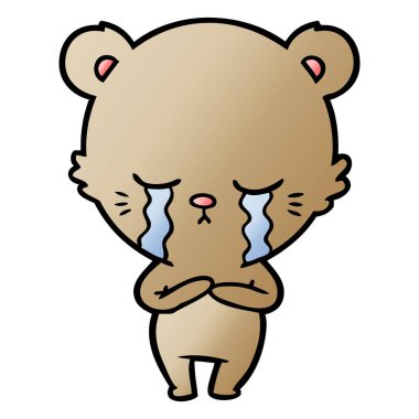 vektör çizim karikatür ayı ağlama