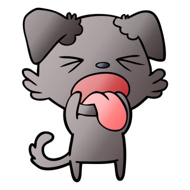 vektör çizim karikatür köpek bıkkın