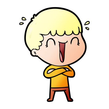 vektör çizim karikatür adam gülen