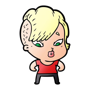 vektör çizim karikatür sürpriz kız