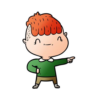 vektör çizim karikatür dostu çocuk