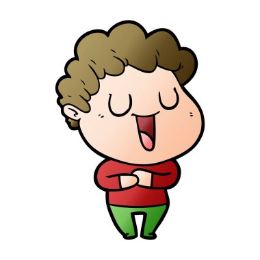 vektör çizim karikatür adam gülen