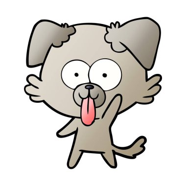 yapışkanlık dışarı dil ile karikatür köpek