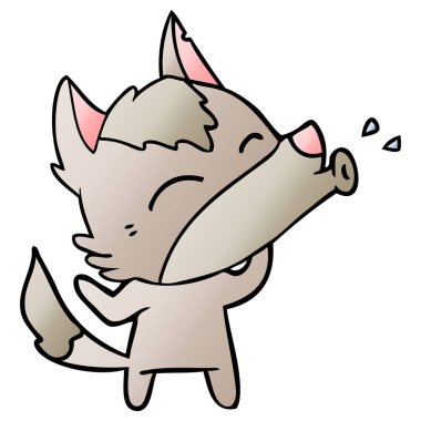 uluyan kurt karikatür, vektör çizim