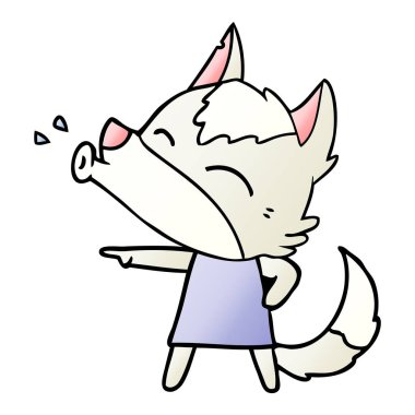 elbise karikatür uluyan kurt