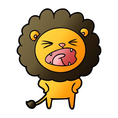 Çizgi film aslanının vektör çizimi