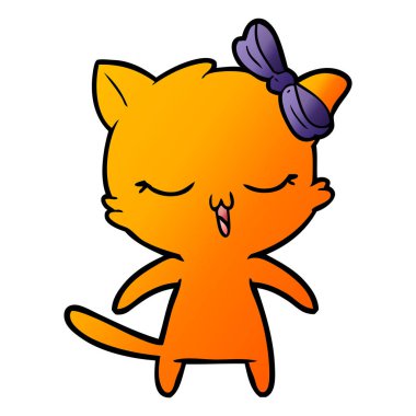 kafa yay ile karikatür kedi