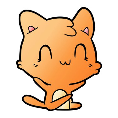 vektör çizim karikatür mutlu kedi