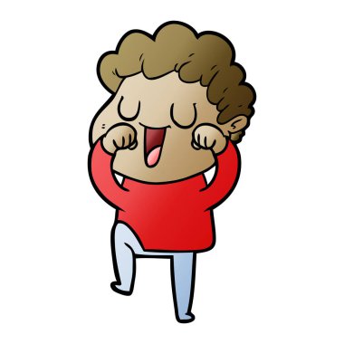 vektör çizim karikatür adam gülen