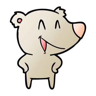  ayı karikatür gülen vektör çizim
