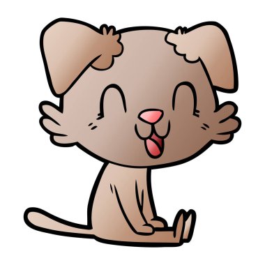 vektör çizim karikatür köpek gülen