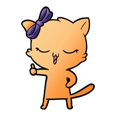 kafa yay ile karikatür kedi