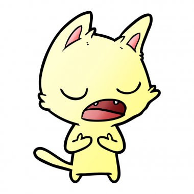  kedi karikatür konuşma vektör çizim