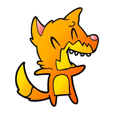 Tilki çizgi film gülen vektör çizim