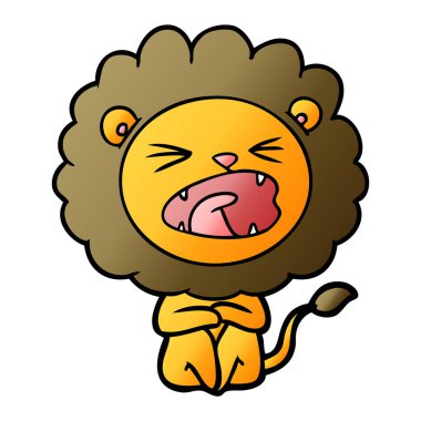 vektör çizim karikatür kızgın aslan