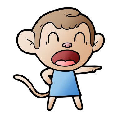 karikatür maymun işaret bağırarak