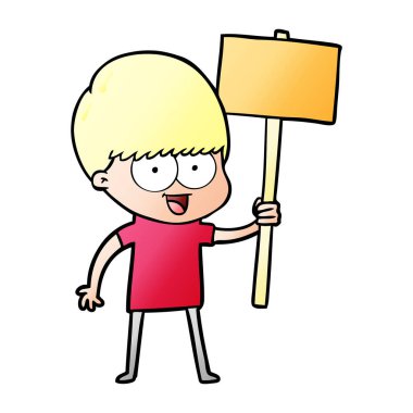 mutlu çizgi film çocuk vektör çizim