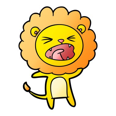 Çizgi film aslanının vektör çizimi