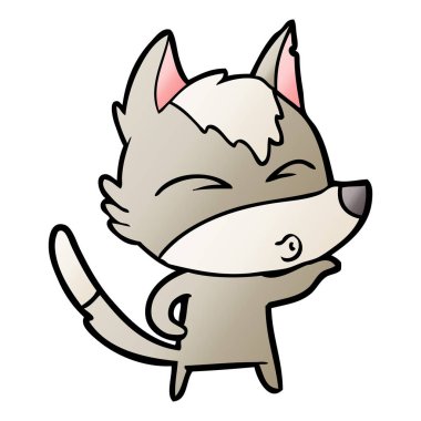 çizgi film kurt surat asmayı, vektör çizim