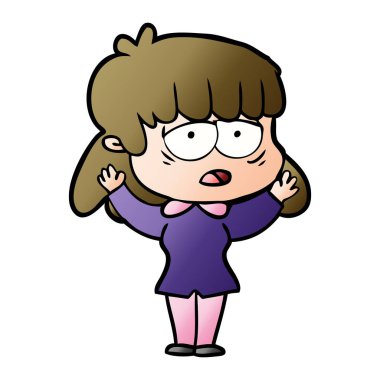 vektör çizim karikatür yorgun kadın