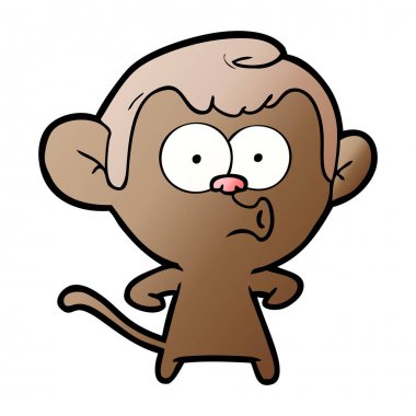 vektör çizim karikatür maymun hooting
