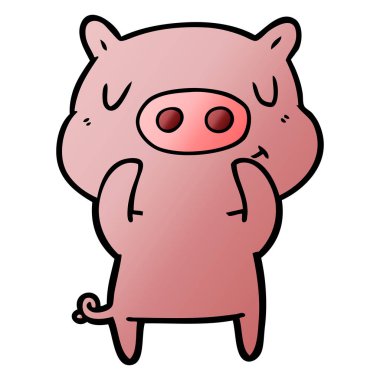 vektör çizim karikatür içerik domuz