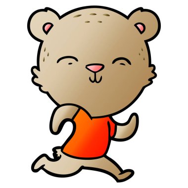 Koşu mutlu karikatür ayı