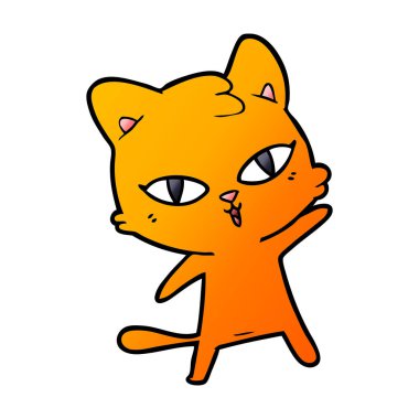 Çizgi film kedisinin vektör çizimi