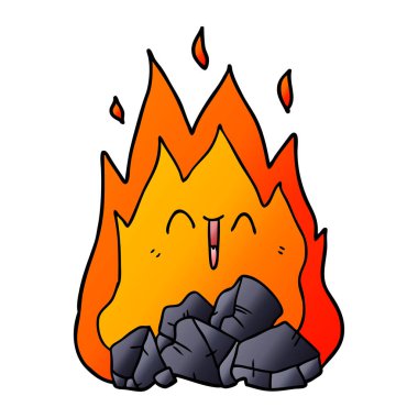 kömür ateş yanan çizgi film