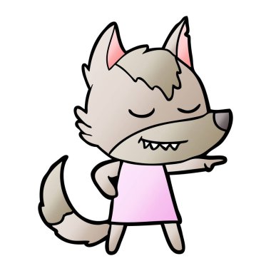 işaret dostu karikatür kurt kız