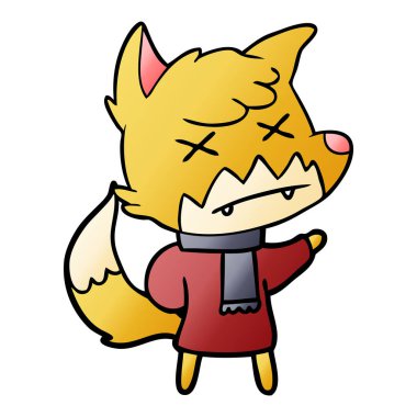 Çizgi film tilkisinin vektör çizimi