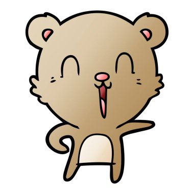 mutlu karikatür ayı vektör çizim