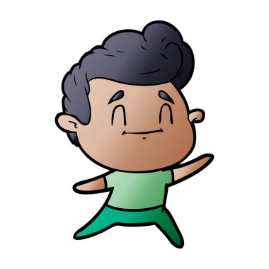 mutlu çizgi film adam vektör çizim