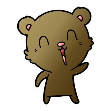 mutlu karikatür ayı vektör çizim