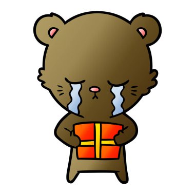 vektör çizim karikatür ayı ağlama