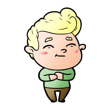 mutlu çizgi film adam vektör çizim