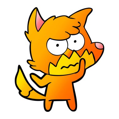 vektör çizim karikatür rahatsız fox
